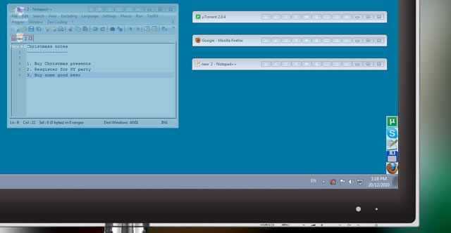 Easy to organize :: Set Transparency, Roll-Up, Box or Hide to Tray